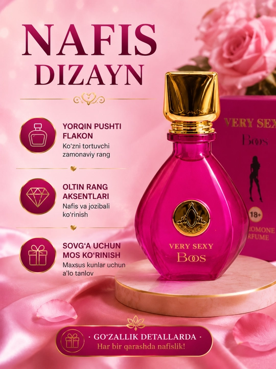 Ayollar va erkaklar uchun xushbo‘y atir, 75 ml - 