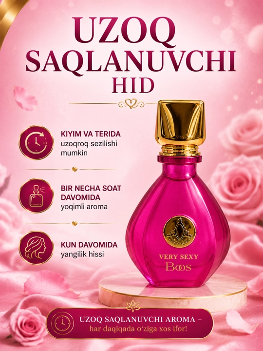 Ayollar va erkaklar uchun xushbo‘y atir, 75 ml