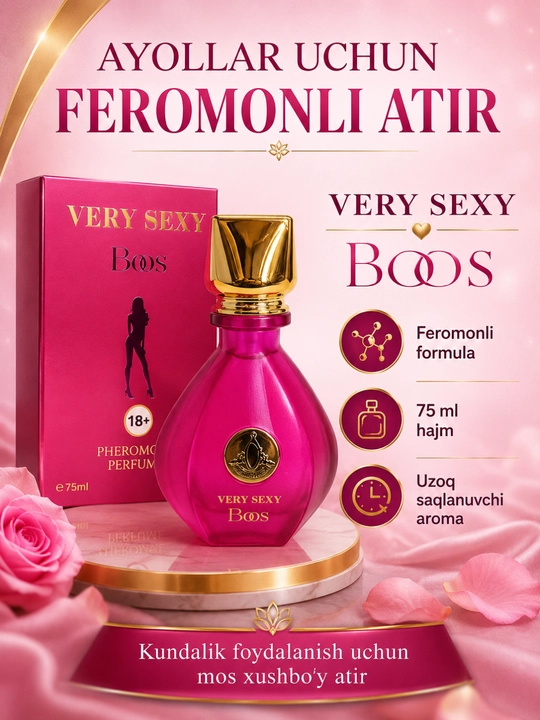 Ayollar va erkaklar uchun xushbo‘y atir, 75 ml