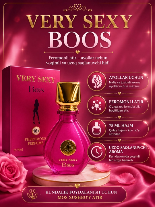 Ayollar va erkaklar uchun xushbo‘y atir, 75 ml