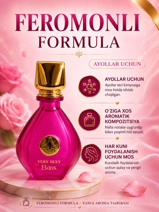 Ayollar va erkaklar uchun xushbo‘y atir, 75 ml