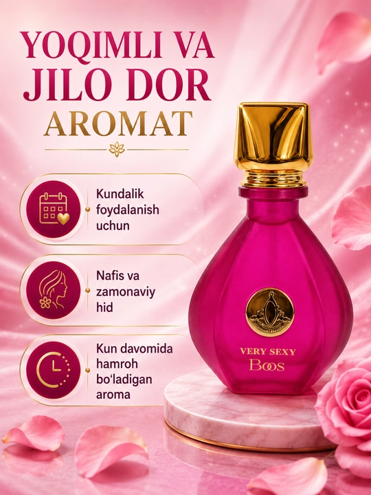 Ayollar va erkaklar uchun xushbo‘y atir, 75 ml