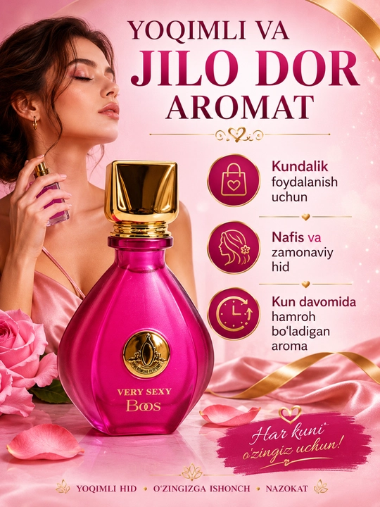 Ayollar va erkaklar uchun xushbo‘y atir, 75 ml