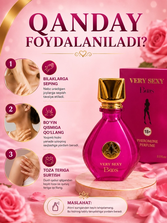 Ayollar va erkaklar uchun xushbo‘y atir, 75 ml