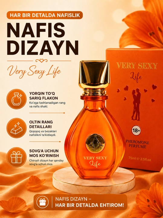 Ayollar va erkaklar uchun xushbo‘y atir, 75 ml