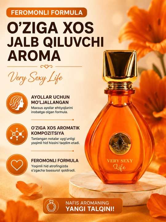 Ayollar va erkaklar uchun xushbo‘y atir, 75 ml