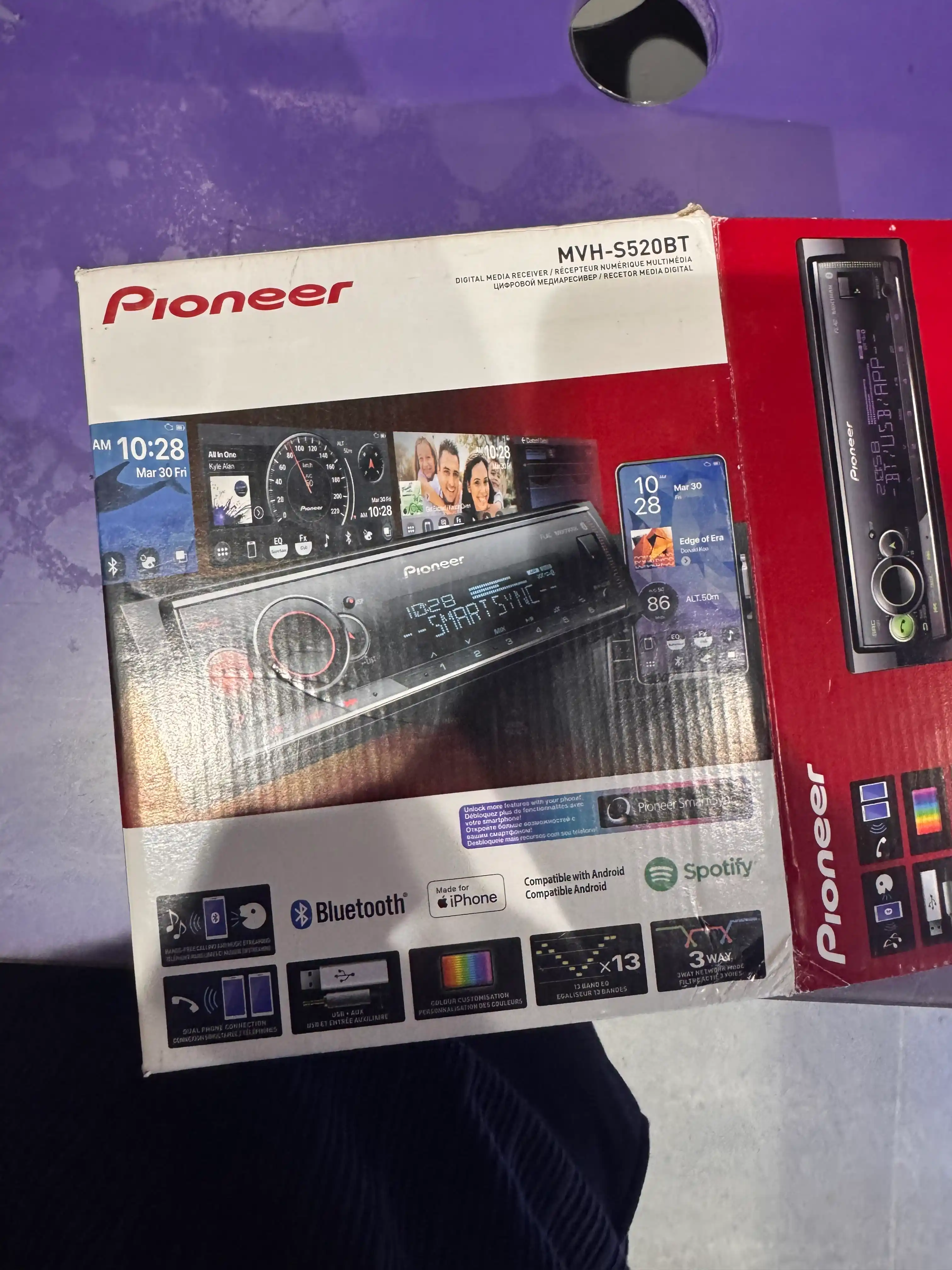 Автомагнитола Pioneer MVH-S520BT, с технологией Bluetooth