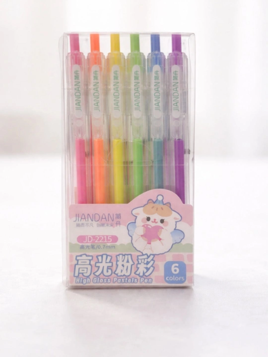 Yorqin neon gel ruchkalar 0.7 mm, 9 va 6 rangli to‘plam, qora qog‘oz va bloknotlar uchun - 