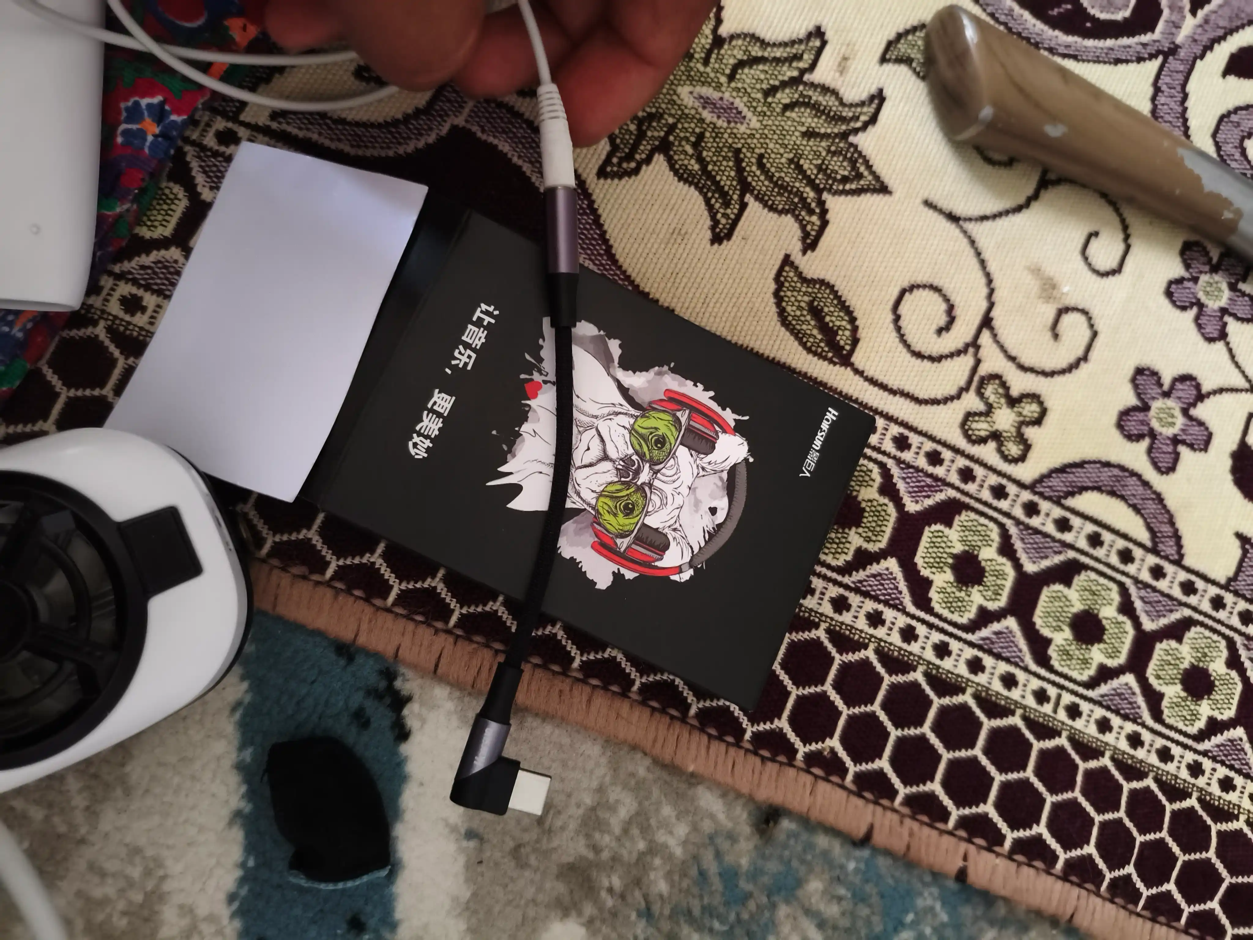 Audio adapter HALFSUN Hi-Fi, Type-C dan 3.5mm AUX ga, DAC chipli, 90° L-simon