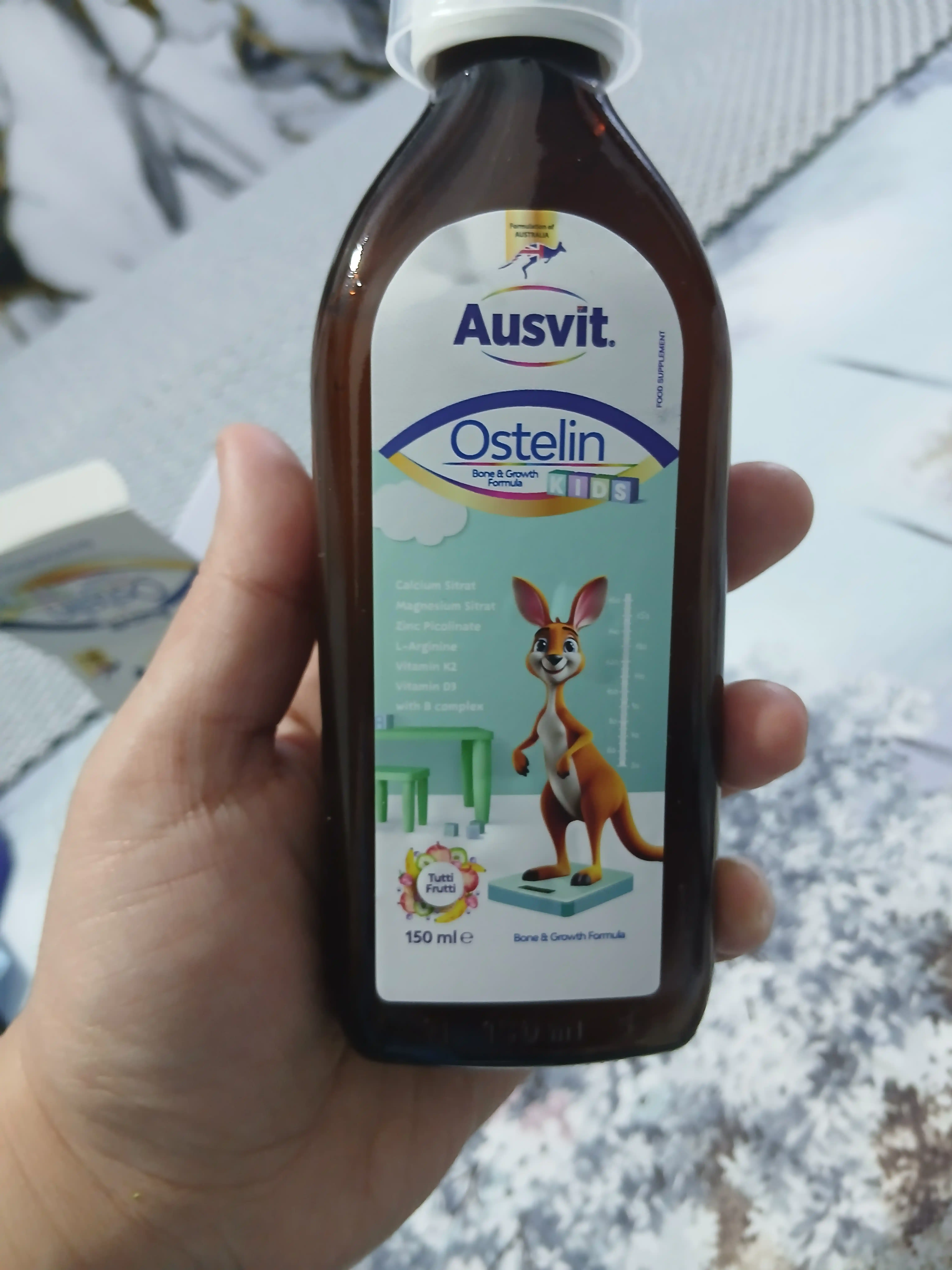 Витамины для детей, сироп с кальцием и L-аргинином Ausvit Ostelin для роста костей, 150 мл