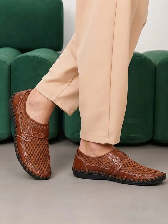 Мокасины мужские, классические, в сетку