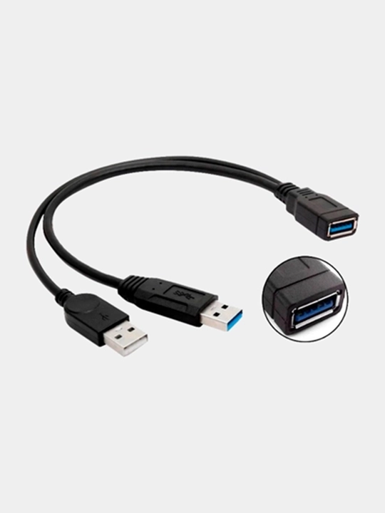 Кабель с двойным usb питанием - Carlinkit Power Dual USB type-Y