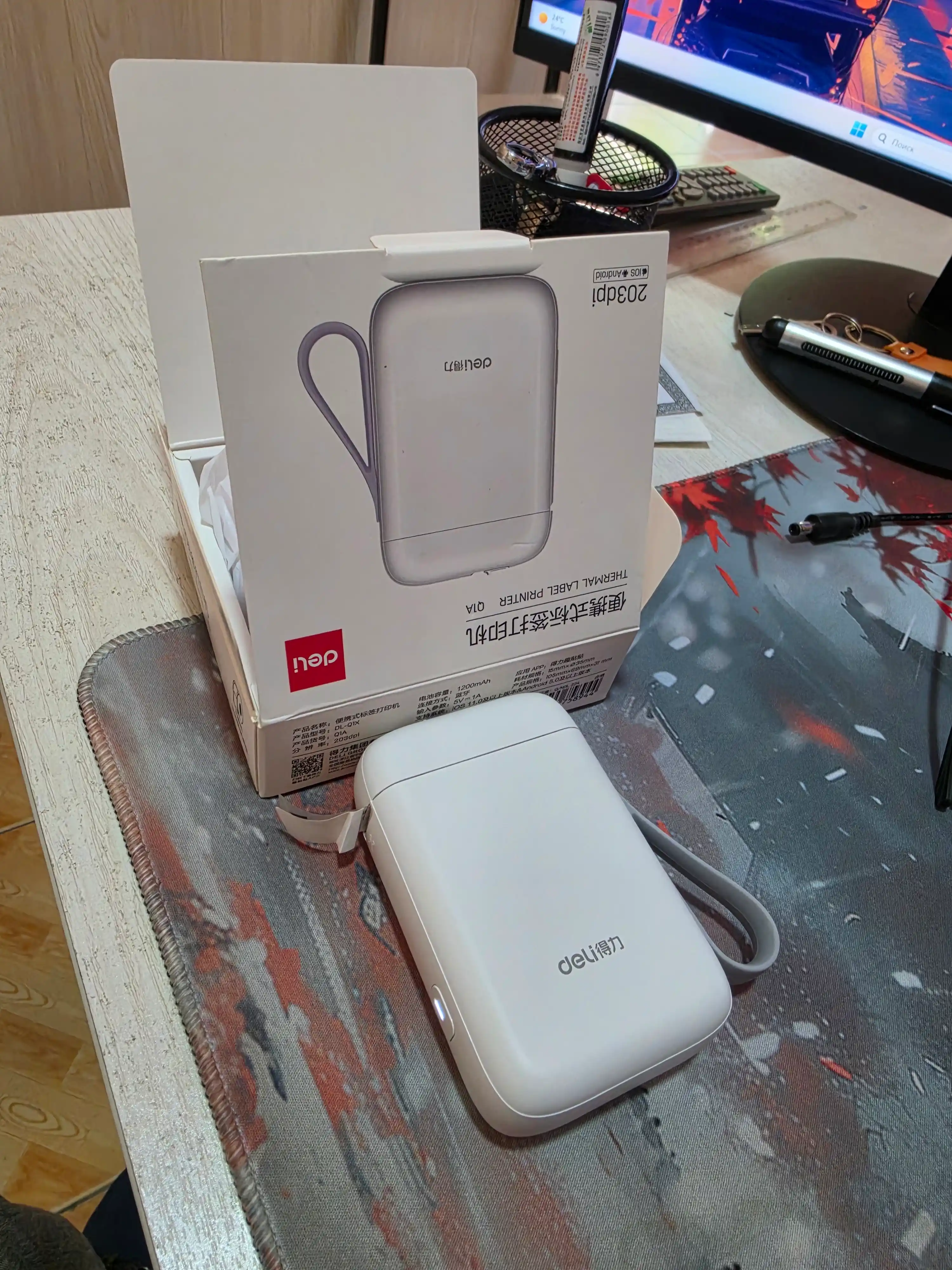 Mini printer portativ, cho'ntak printeri Bluetooth, simsiz termal printer telefon uchun