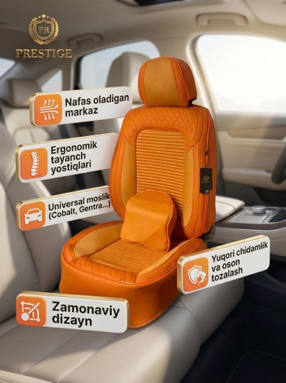 Чехлы на сиденья автомобиля Prestige, авточехлы из экокожи универсальные с подушками