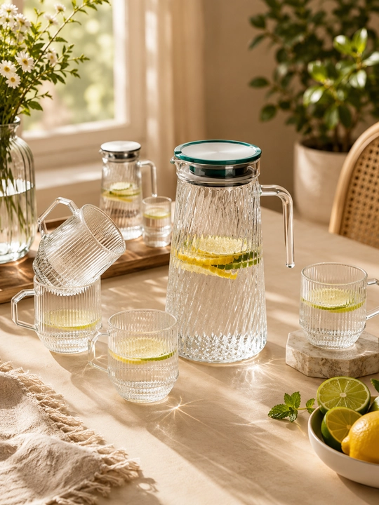 Стеклянный набор для воды и напитков, набор стеклянных графинов