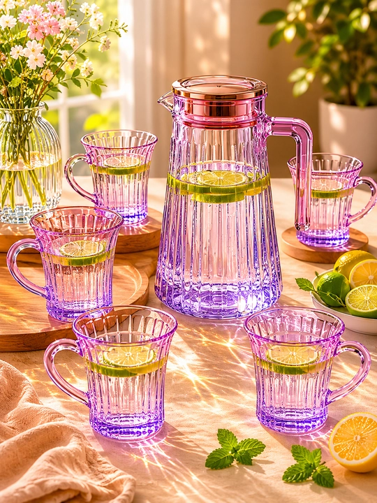 Стеклянный набор для воды и напитков, набор стеклянных графинов