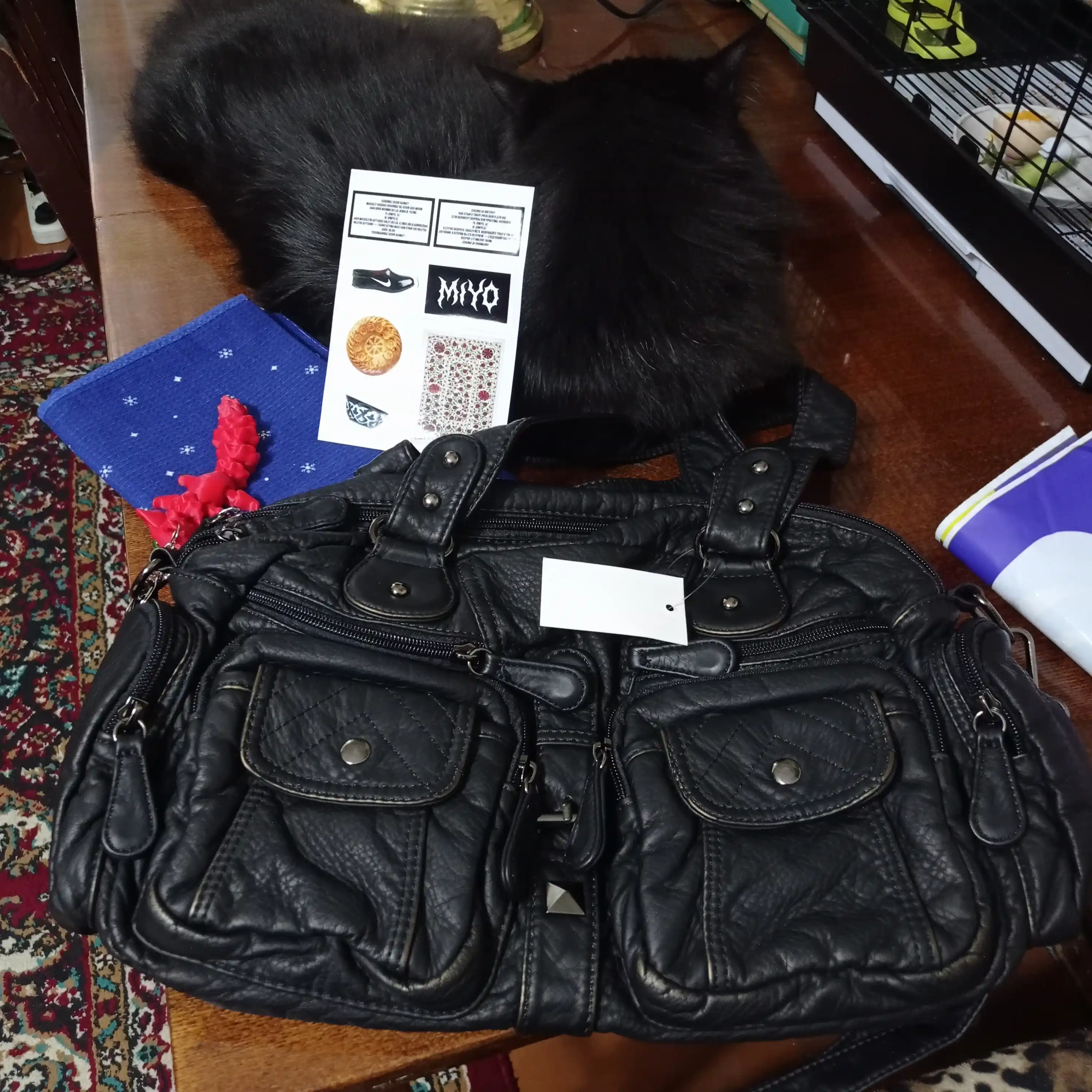 MIYO Ayollar uchun Y2K uslubidagi eko-teri sumka, yelkama va crossbody modeli
