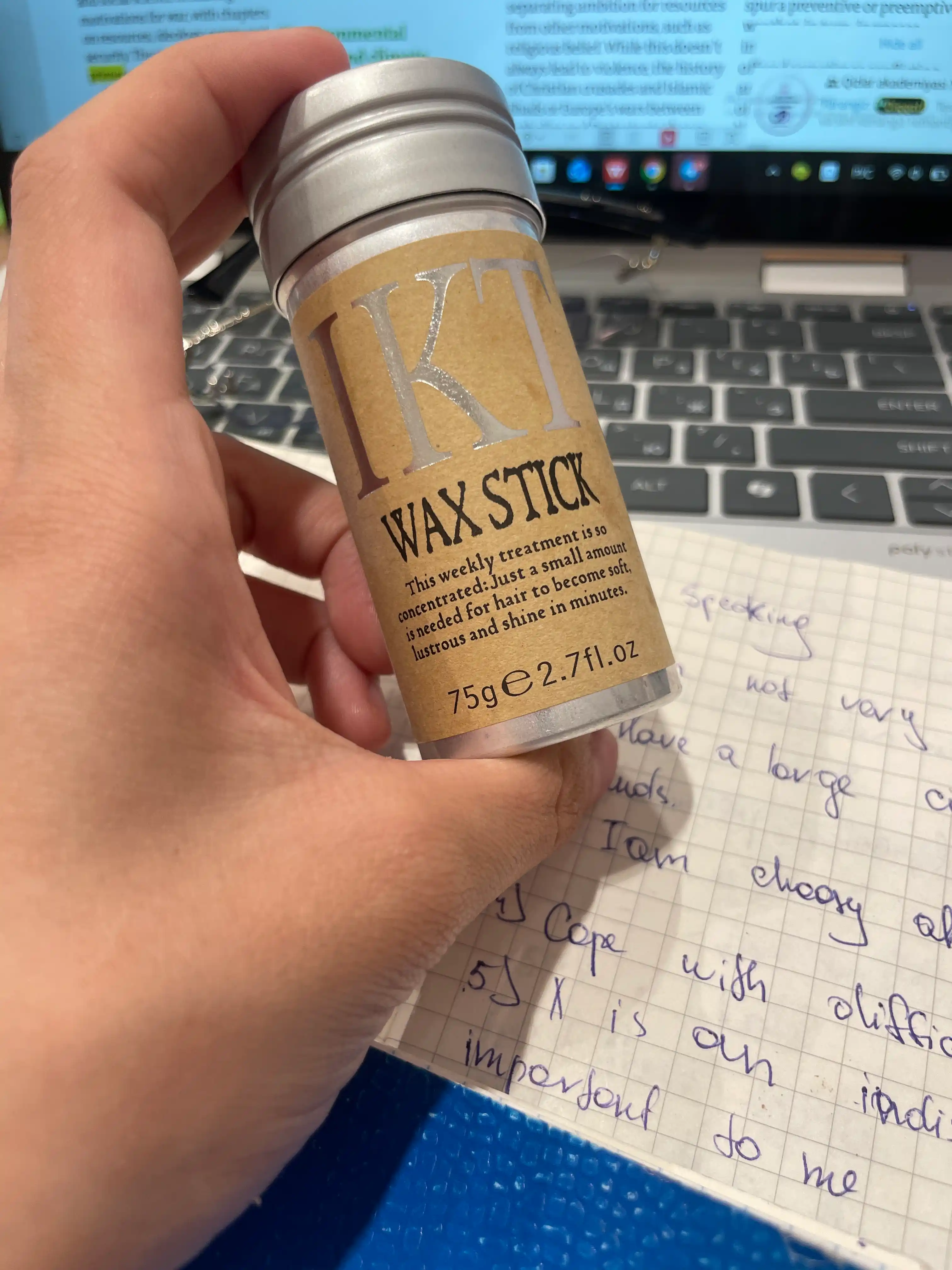 Воск-стик для волос IKT Wax Stick для фиксации и блеска, 75 г