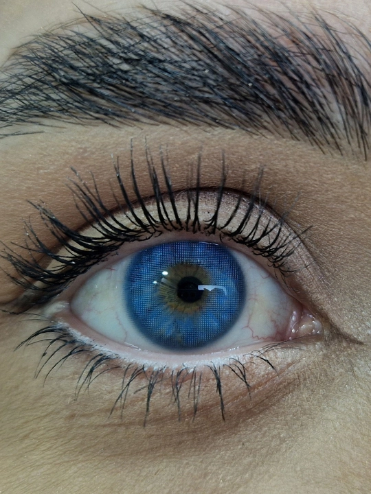 UMI BLUE Rangli kontakt linzalari, moviy rang, BC 8.6, DIA 14.0, 12 oy