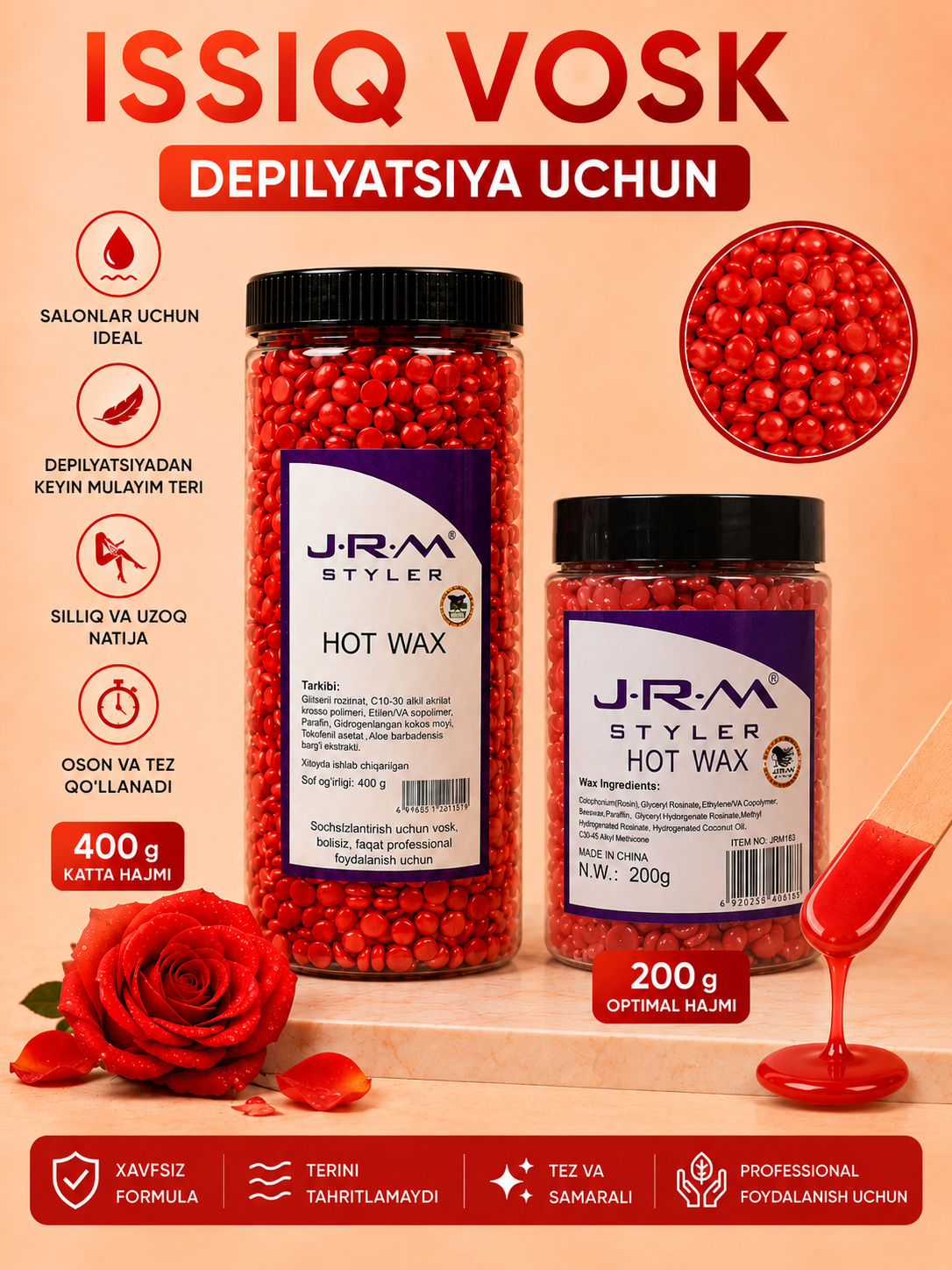 Воск для депиляции Hot Wax, воск