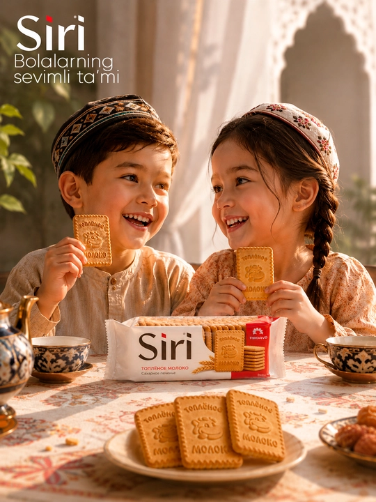 "SIRI" Shakarli pechenye, pishirilgan sut ta’mi bilan (250 g) 1/12 dona