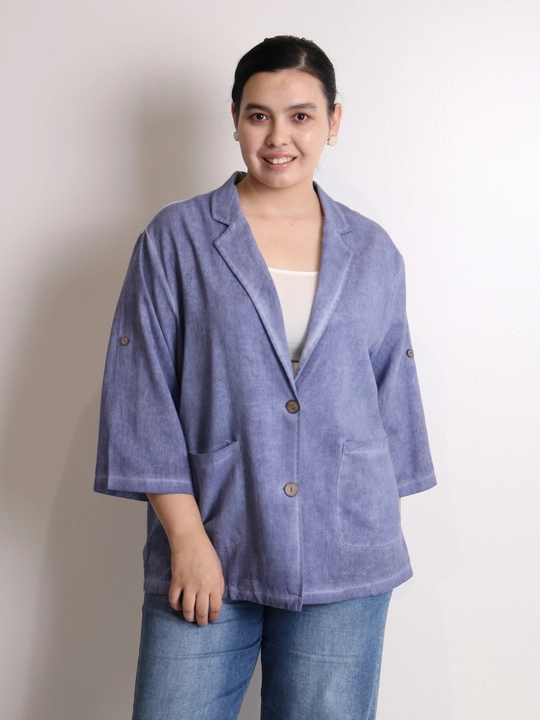 Ayollar pidjagi yengil, tabiiy mato, sutrang, kulrang-ko‘kimtir, cho‘ntakli, plus size