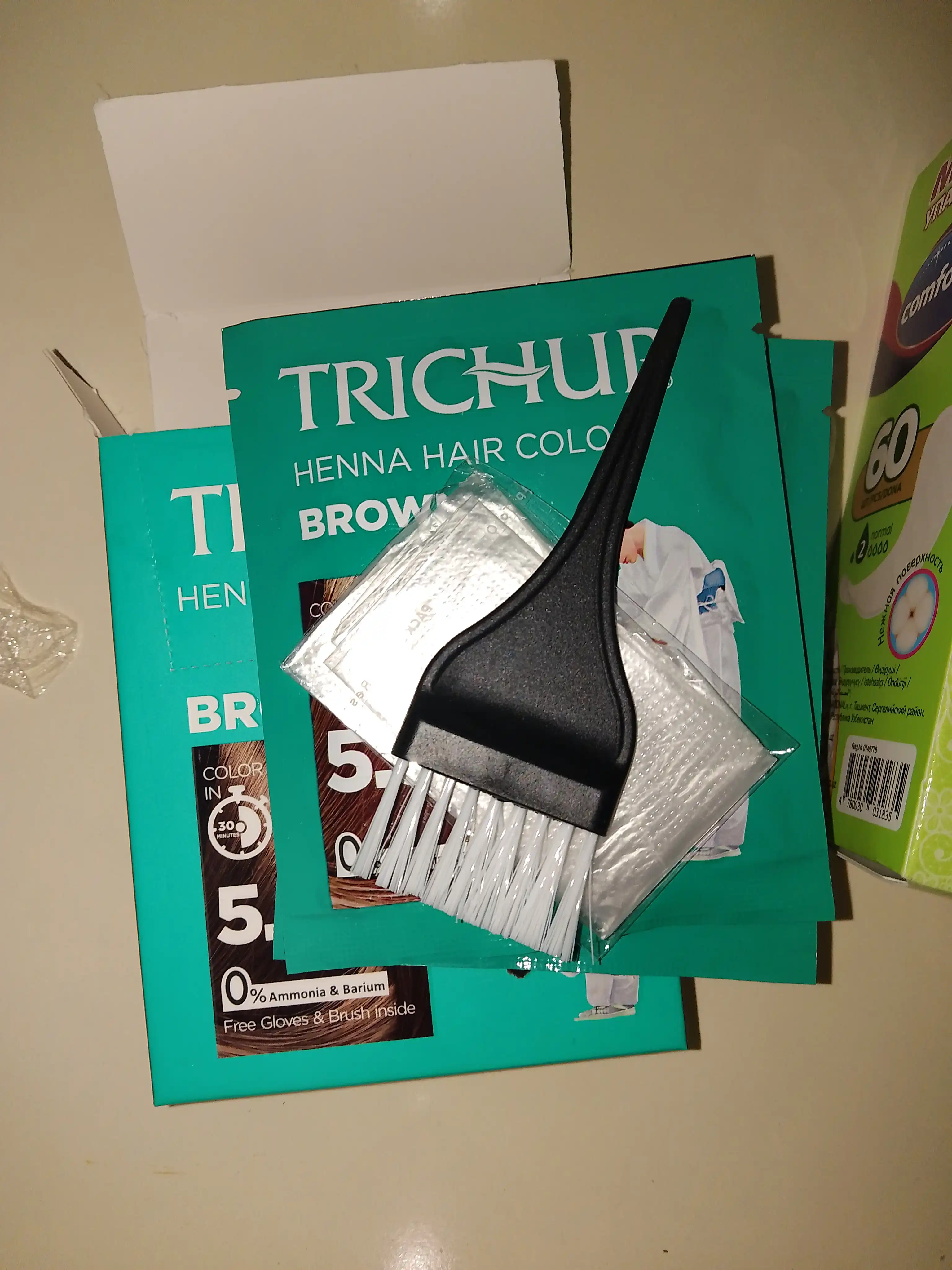 Краска-хна для волос Trichup Henna Hair Color, 6 шт, 10 гр, натуральная краска