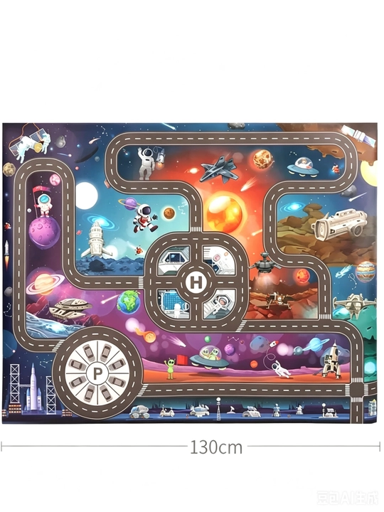 Детский игровой коврик с дорогами для машинок, 130×100 см, развивающий