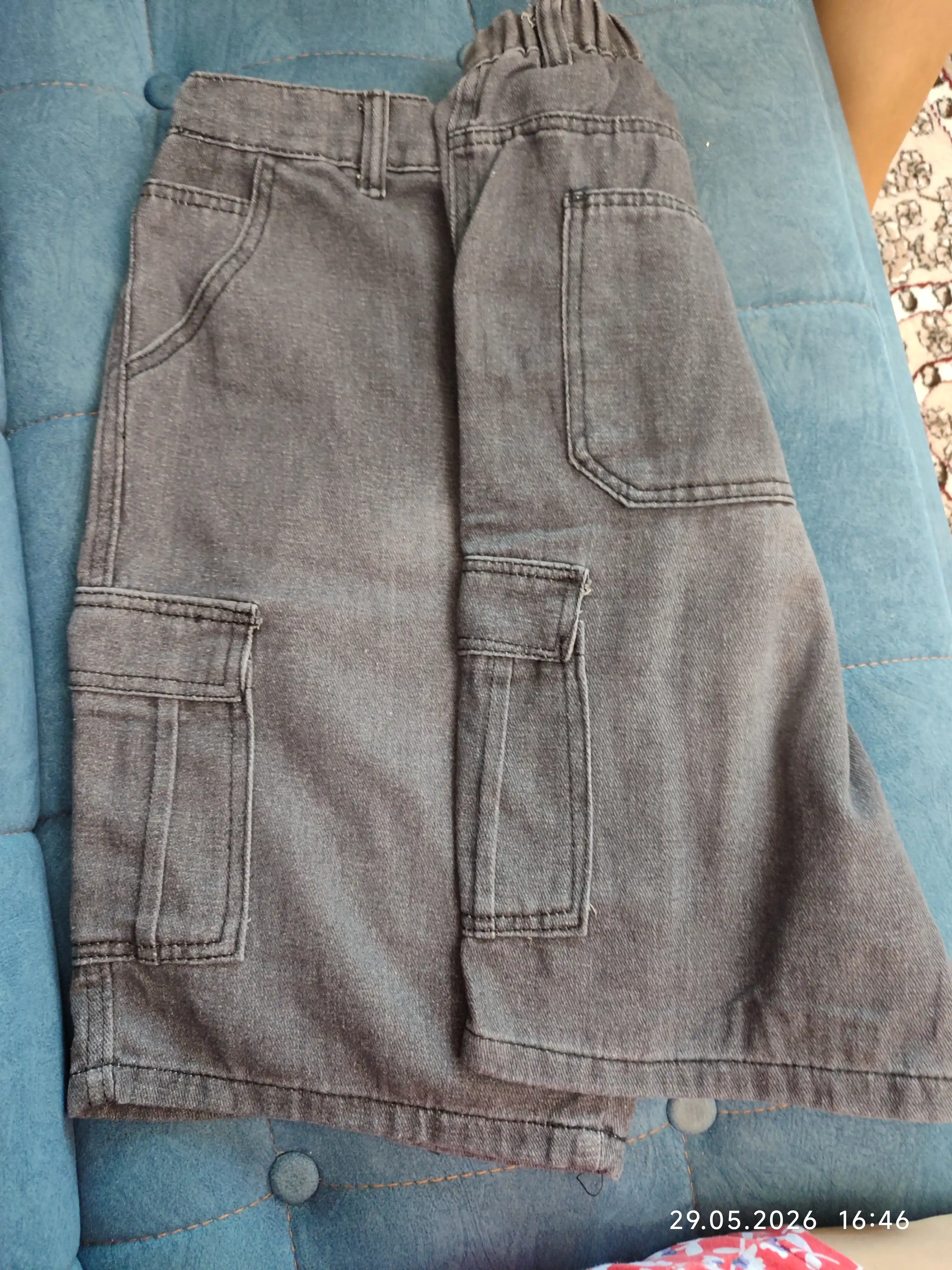 Erkaklar jinsi shortilari, cho'ntakli kargo model, denim, o'lchamlar XS dan 4XL gacha