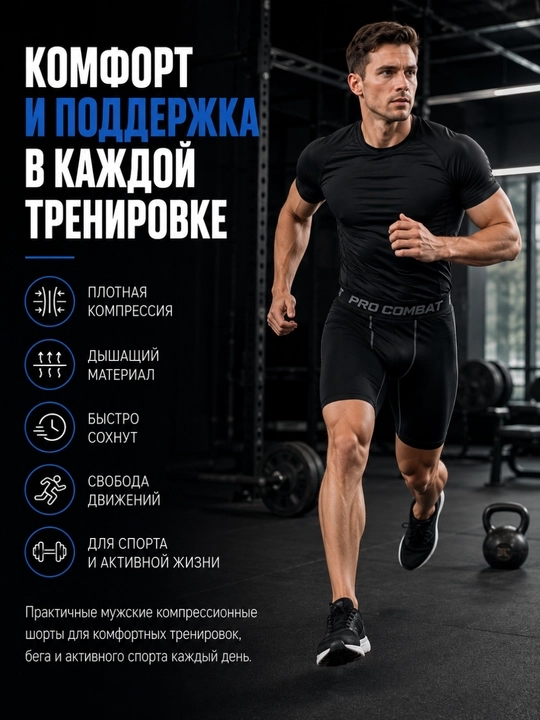 Erkaklar uchun kompression shortiklar Body Flex fitness va yugurish uchun