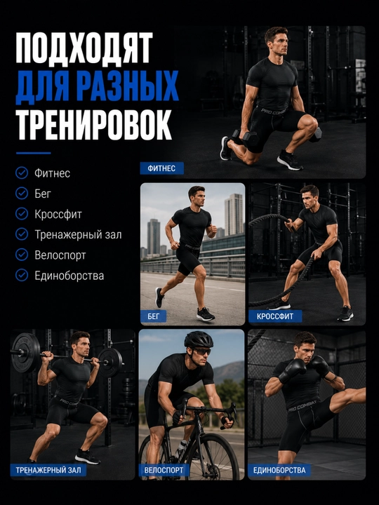 Erkaklar uchun kompression shortiklar Body Flex fitness va yugurish uchun