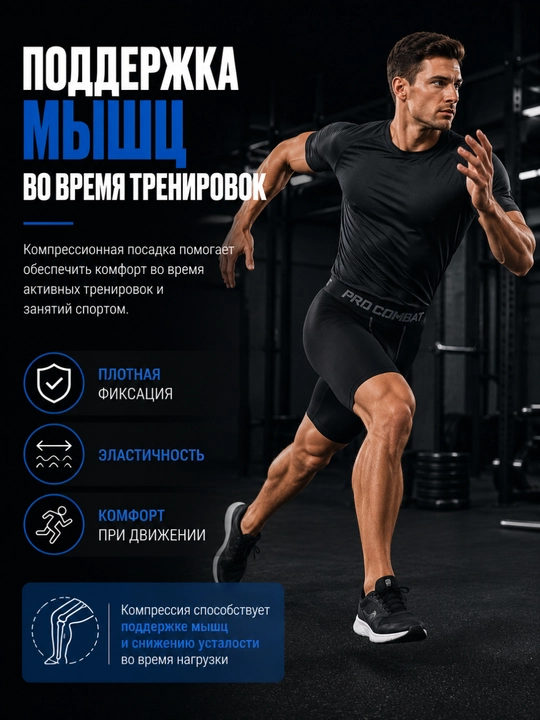 Erkaklar uchun kompression shortiklar Body Flex fitness va yugurish uchun