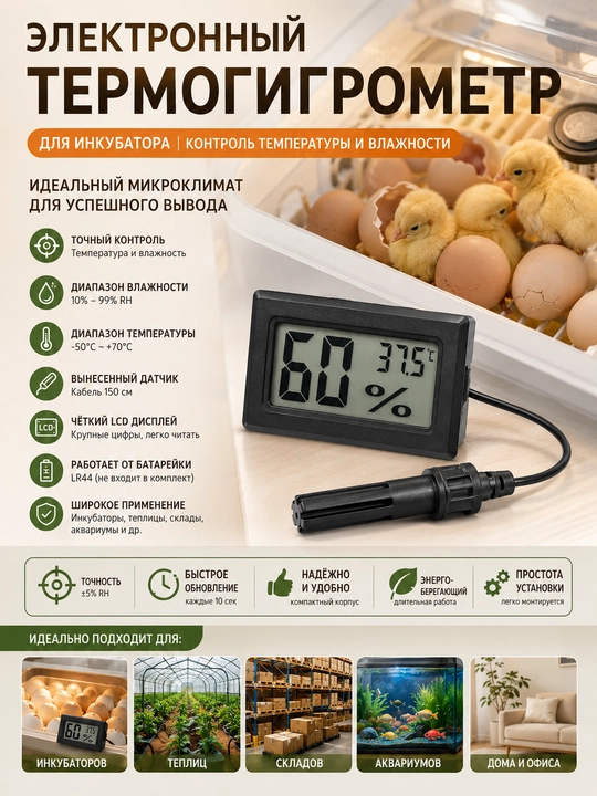 Elektron termo-gigrometr Inkubator uchun namlik nazorati qurilmasi