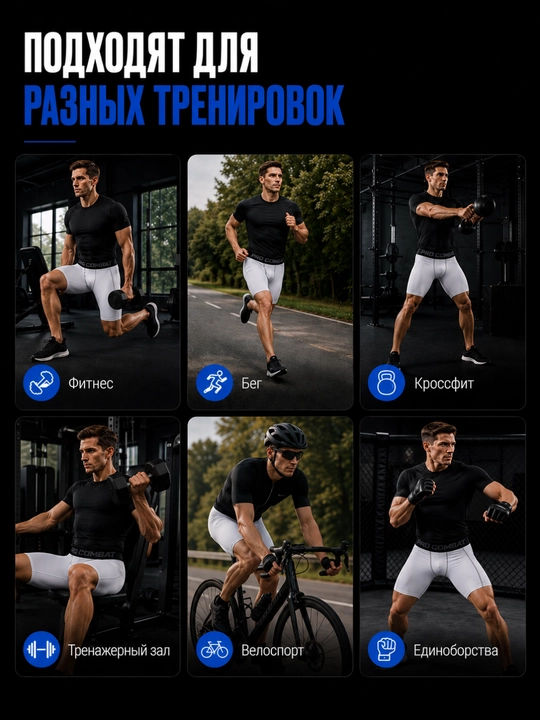 Erkaklar uchun kompression shortiklar Body Flex fitness va yugurish uchun