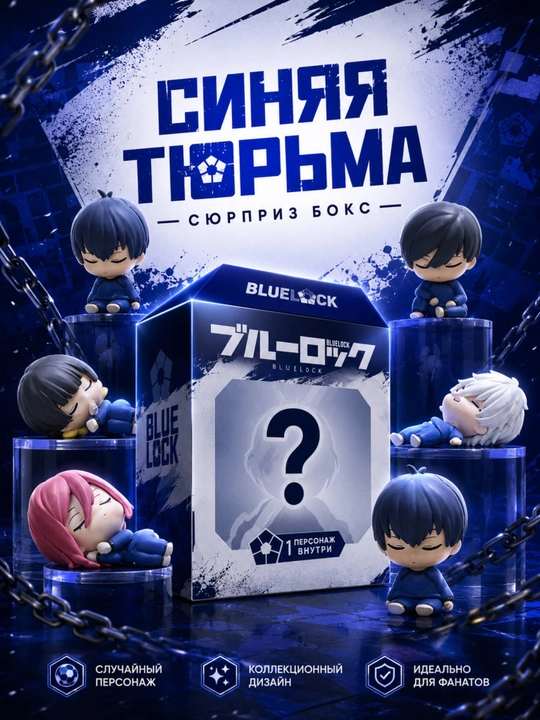 Сюрприз бокс (blind box) аниме Синяя тюрьма (Blue lock) случайная фигурка - 