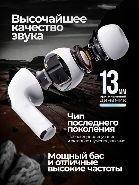 Simsiz Pods Pro2 quloqchinlar sensorli ekran iPhone va Android uchun Bluetoth quloqchinlar