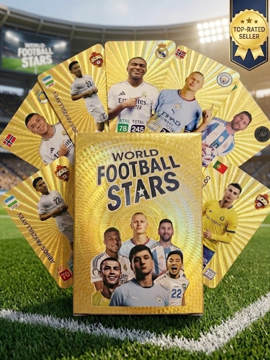 Futbol yulduzlari kartalari 55 dona, Ronaldo, Messi, Mbape, Holand, Husanov, Fayzullayev - 