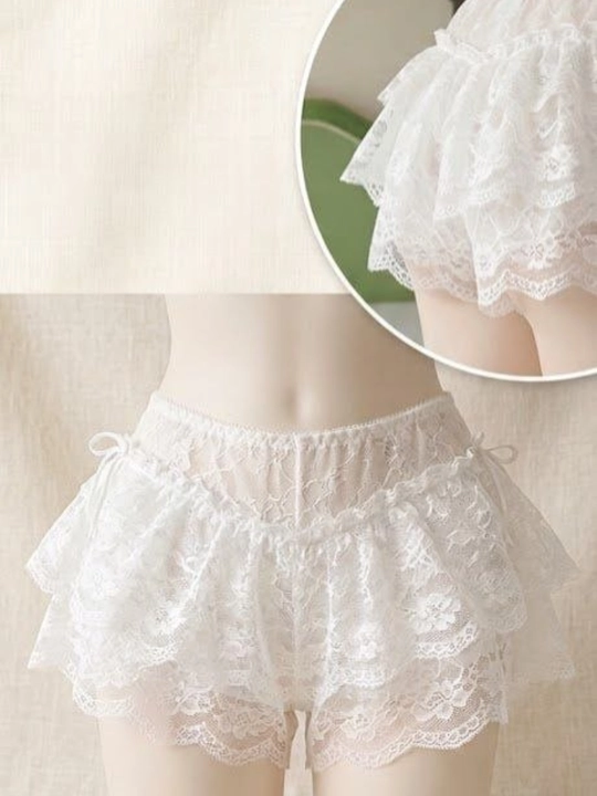 Ayollar to‘rli ichki kiyimlari, ko‘p qatlamli to‘rli shortik, Lolita uslubidagi pantalon