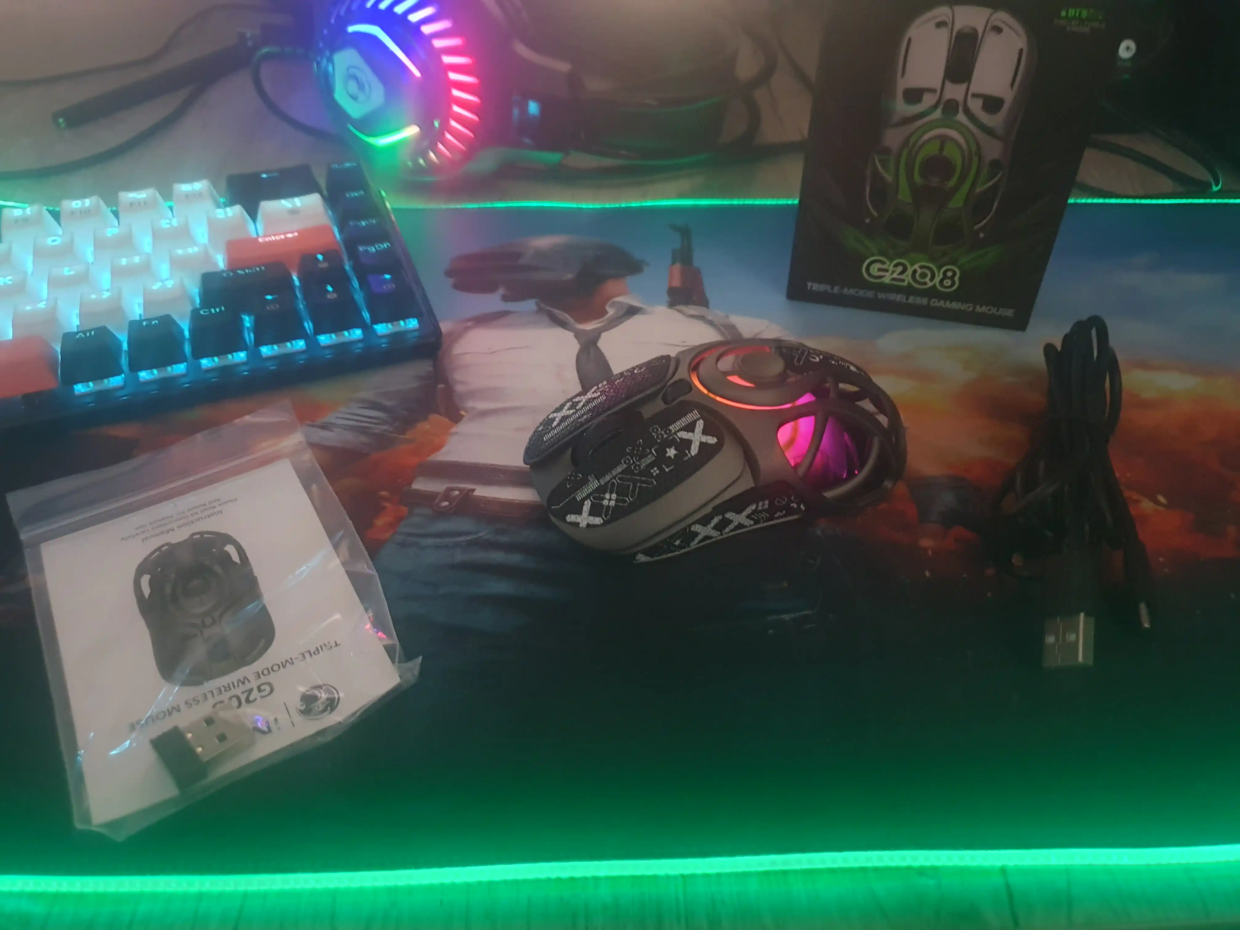 Simsiz shovqinsiz o‘yin sichqonchasi, 5 xil iMICE modeli, DPI 12800, RGB