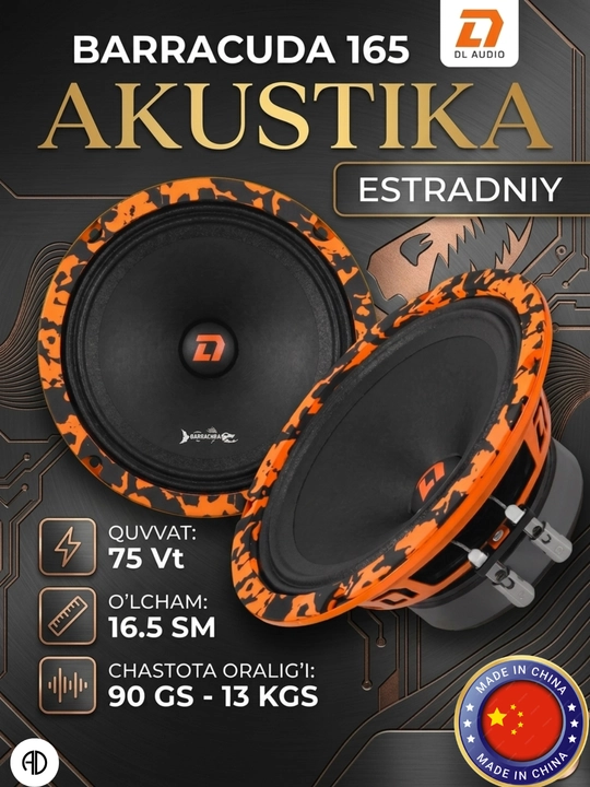 DL Audio Barracuda 165 V.2 ORG — Baland ovozli o'rta chastotali dinamiklar 16 sm (75 Vt) - 