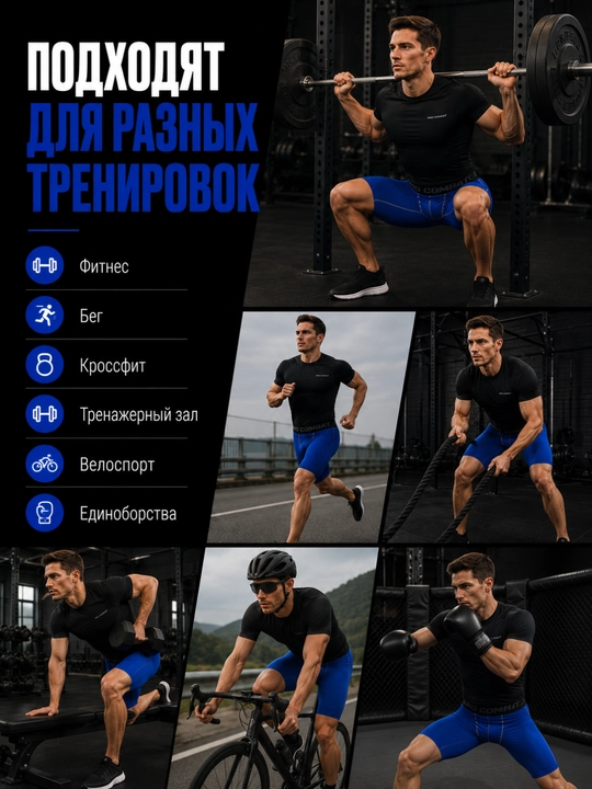 Erkaklar uchun kompression shortiklar Body Flex fitness va yugurish uchun