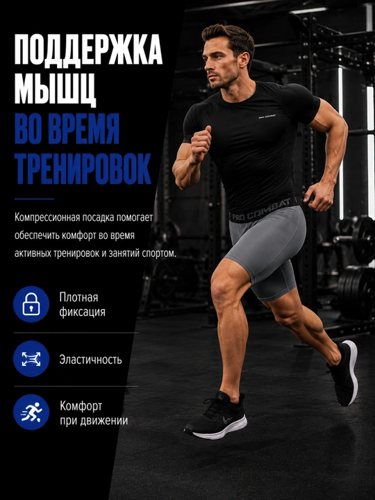 Erkaklar uchun kompression shortiklar Body Flex fitness va yugurish uchun