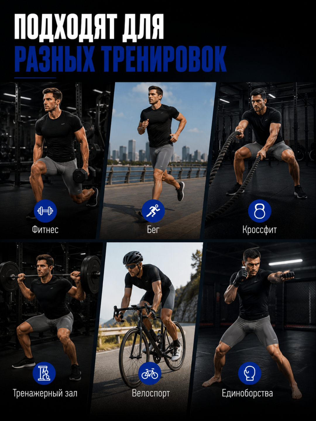 Erkaklar uchun kompression shortiklar Body Flex fitness va yugurish uchun