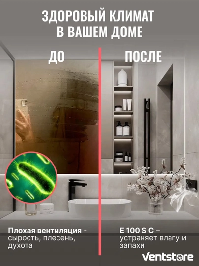 Вытяжной вентилятор с низким уровнем шума для бытовых помещений и ванной 100, 125, 150 мм