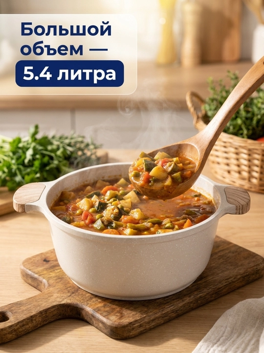 Казан Vicalina с крышкой, гранитное антипригарное покрытие, литой алюминий