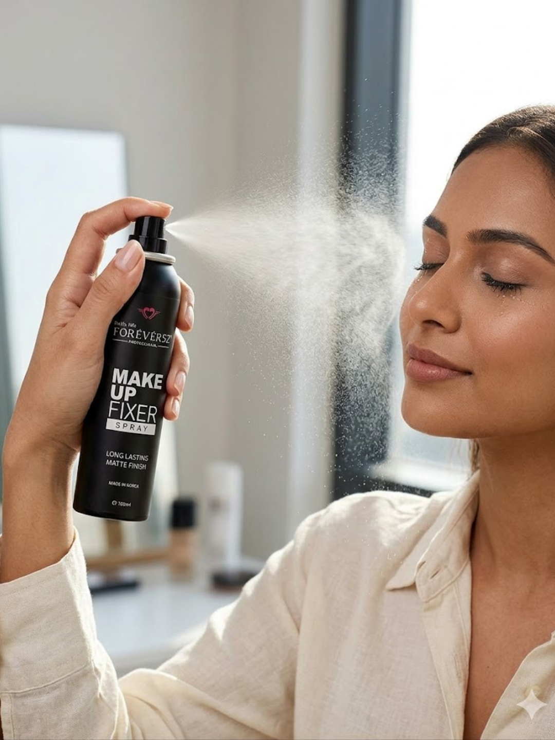Makiyaj fiksatori 100 ml – Matte Finish, makiyajni mustahkamlovchi sprey