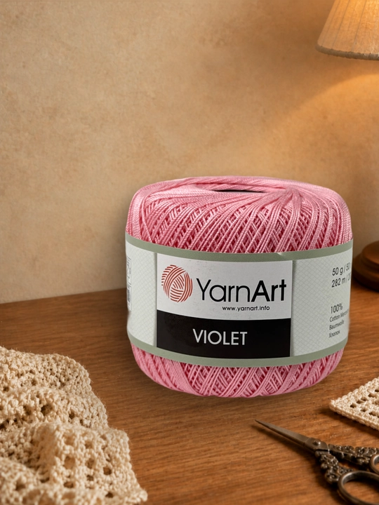 YarnArt Violet ipi, to‘qish uchun 100% merserizatsiyalangan paxta, 50g, 282m