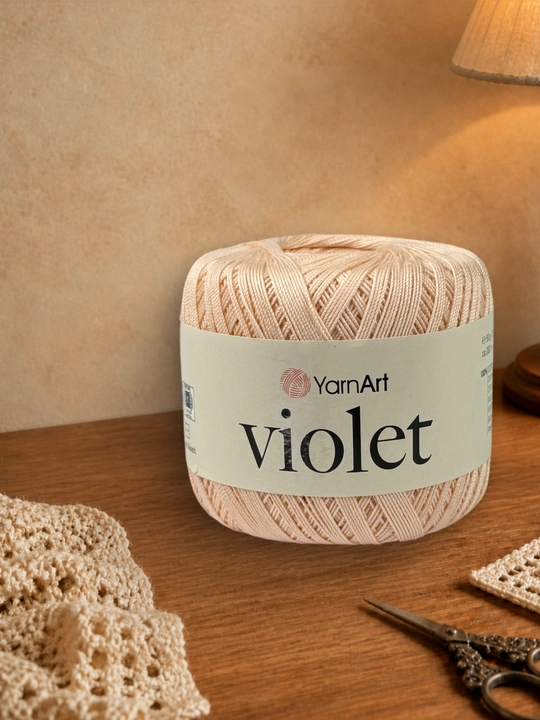 YarnArt Violet ipi, to‘qish uchun 100% merserizatsiyalangan paxta, 50g, 282m