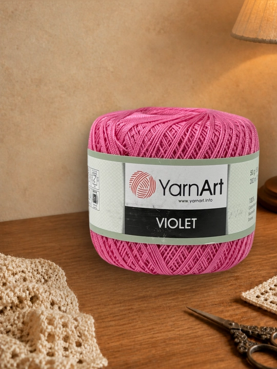 YarnArt Violet ipi, to‘qish uchun 100% merserizatsiyalangan paxta, 50g, 282m