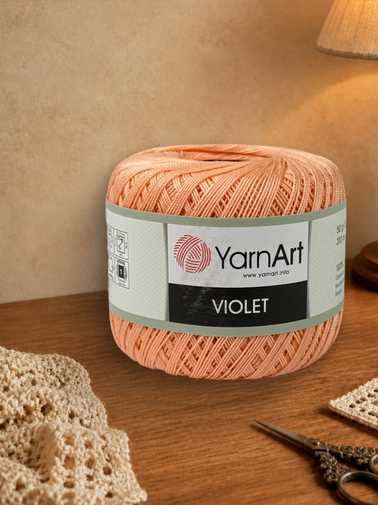 YarnArt Violet ipi, to‘qish uchun 100% merserizatsiyalangan paxta, 50g, 282m